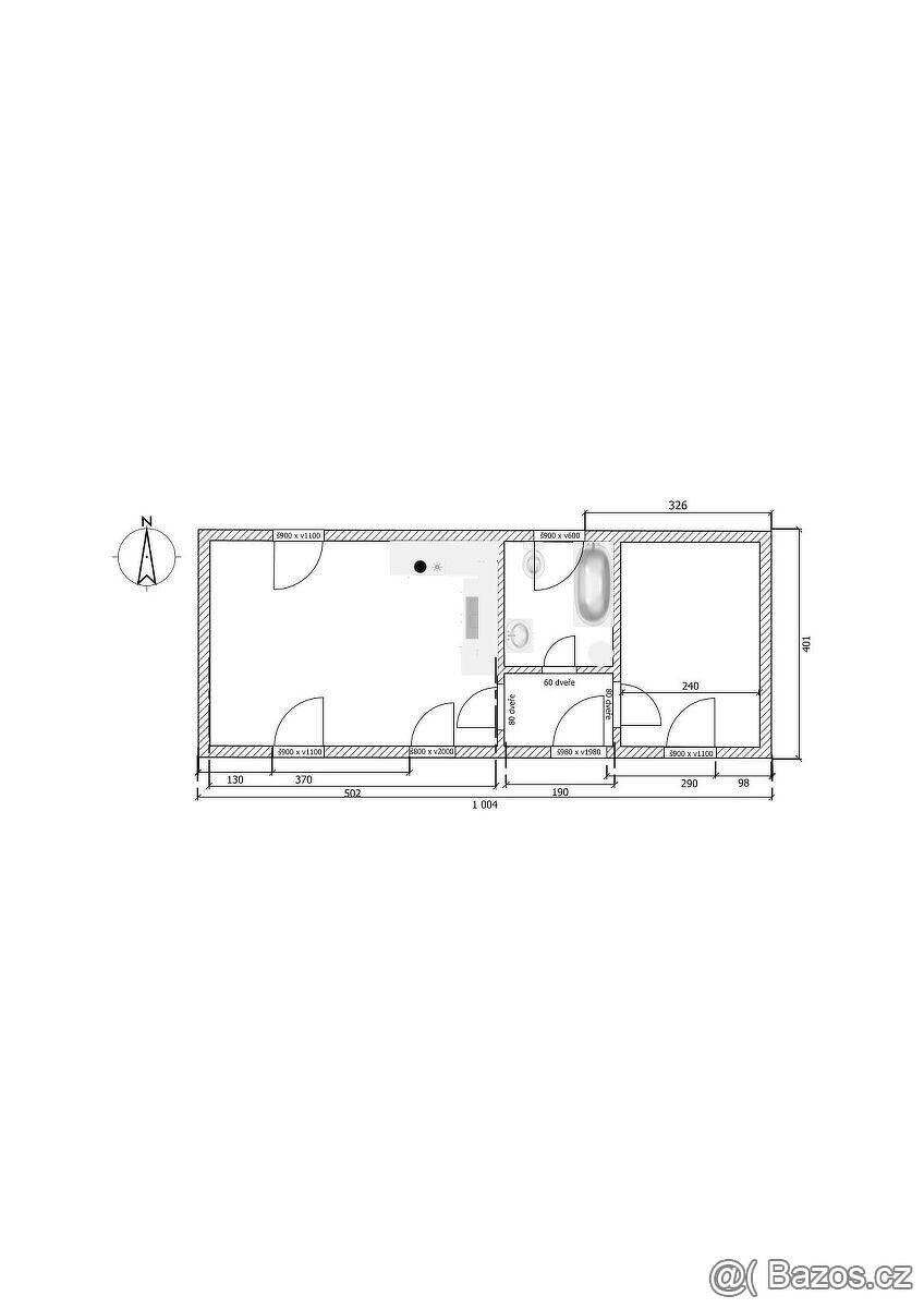 Pronájem DOMU NOVOSTAVBA 40m2, 2 KK , 1300m2 zahrady