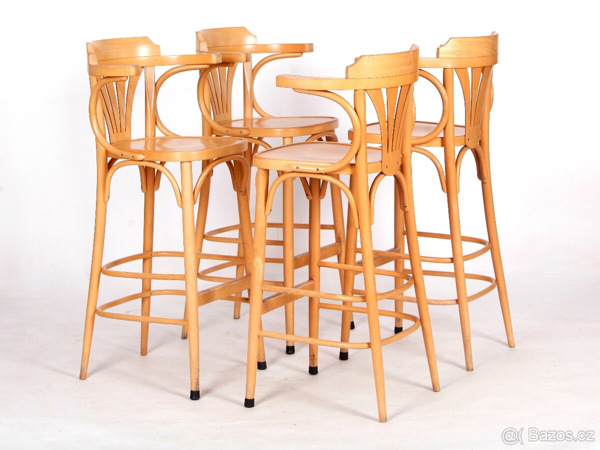 Kvalitní české barové židle TON, buk, 8 ks.
