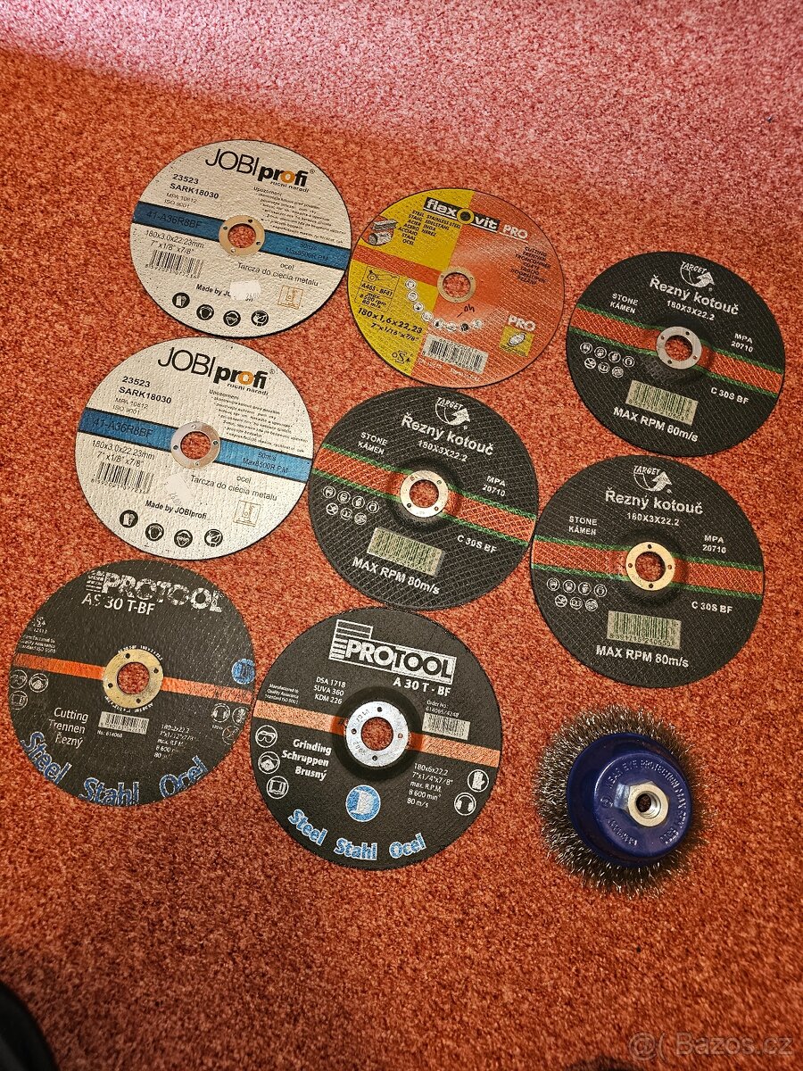 Kotouče a kartáč flexa / úhlová bruska 180mm za 199,-Kč