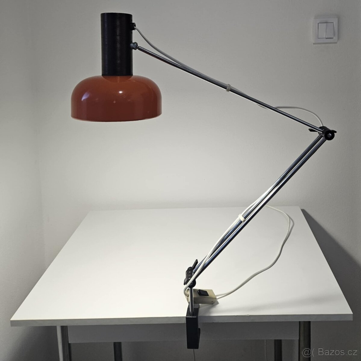 STAROŽITNÁ ORANŽOVÁ LAMPIČKA - RETRO 70"