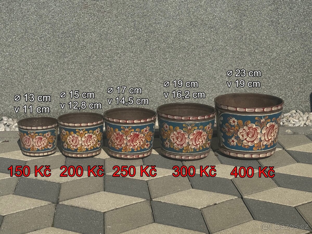 Retro květináče 4 barvy různé ceny víc kusů viz foto