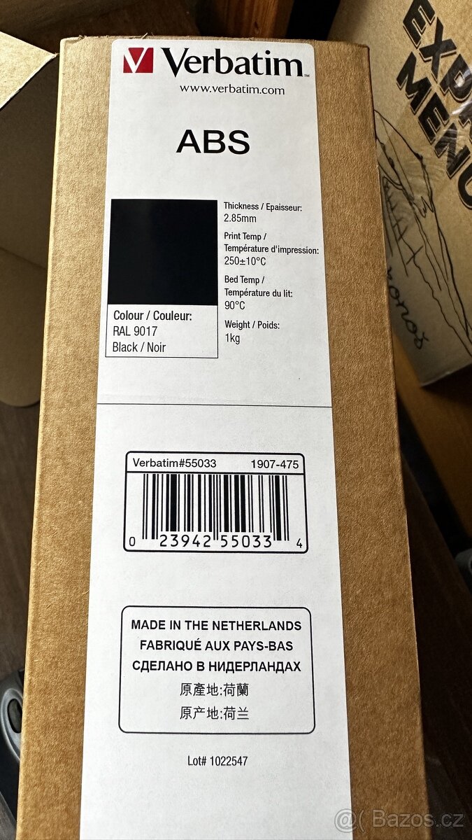 Filament Verbatim ABS 2.85mm 1kg černá
