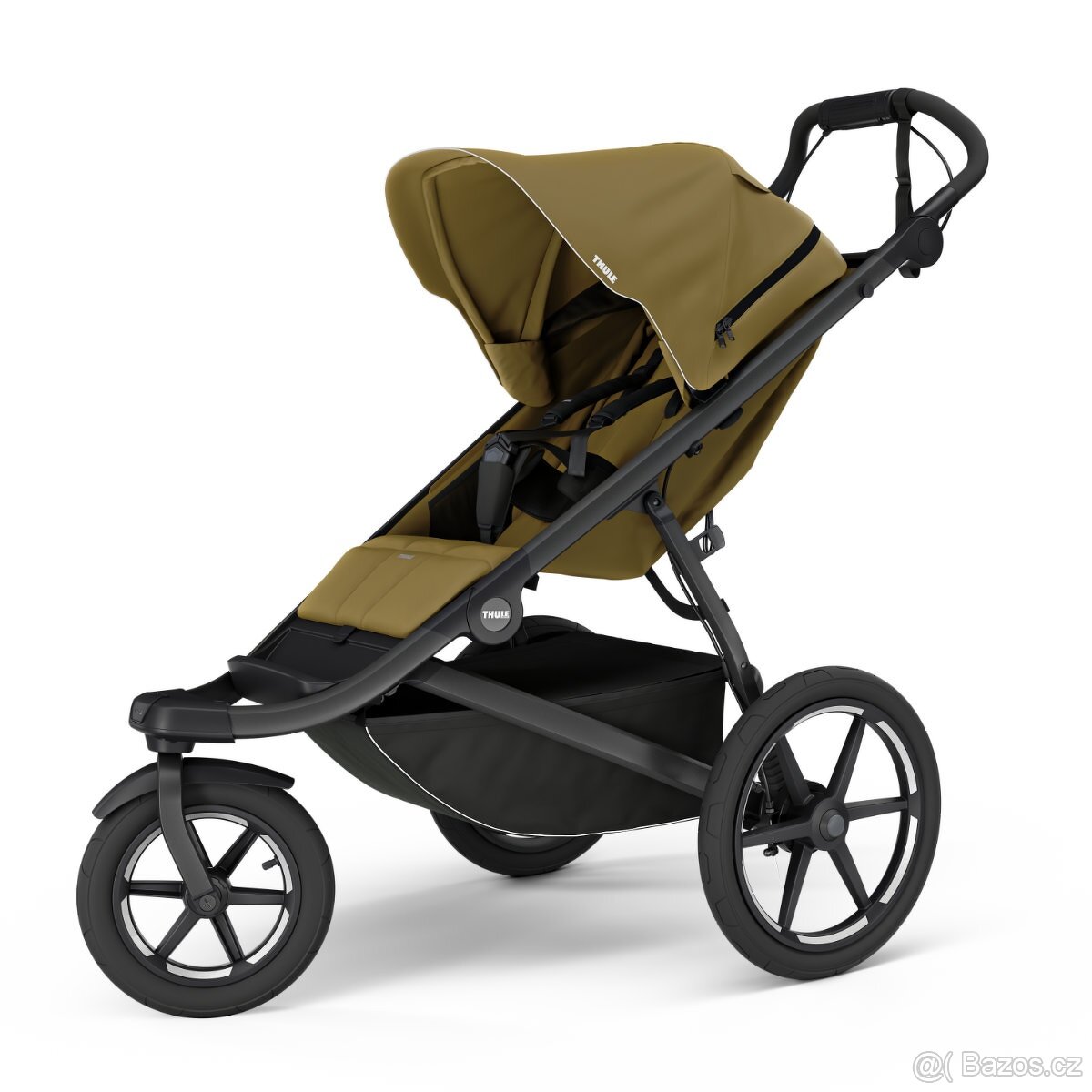 THULE Urban Glide 3 kočárek NUTRIA GREEN + madlo THULE