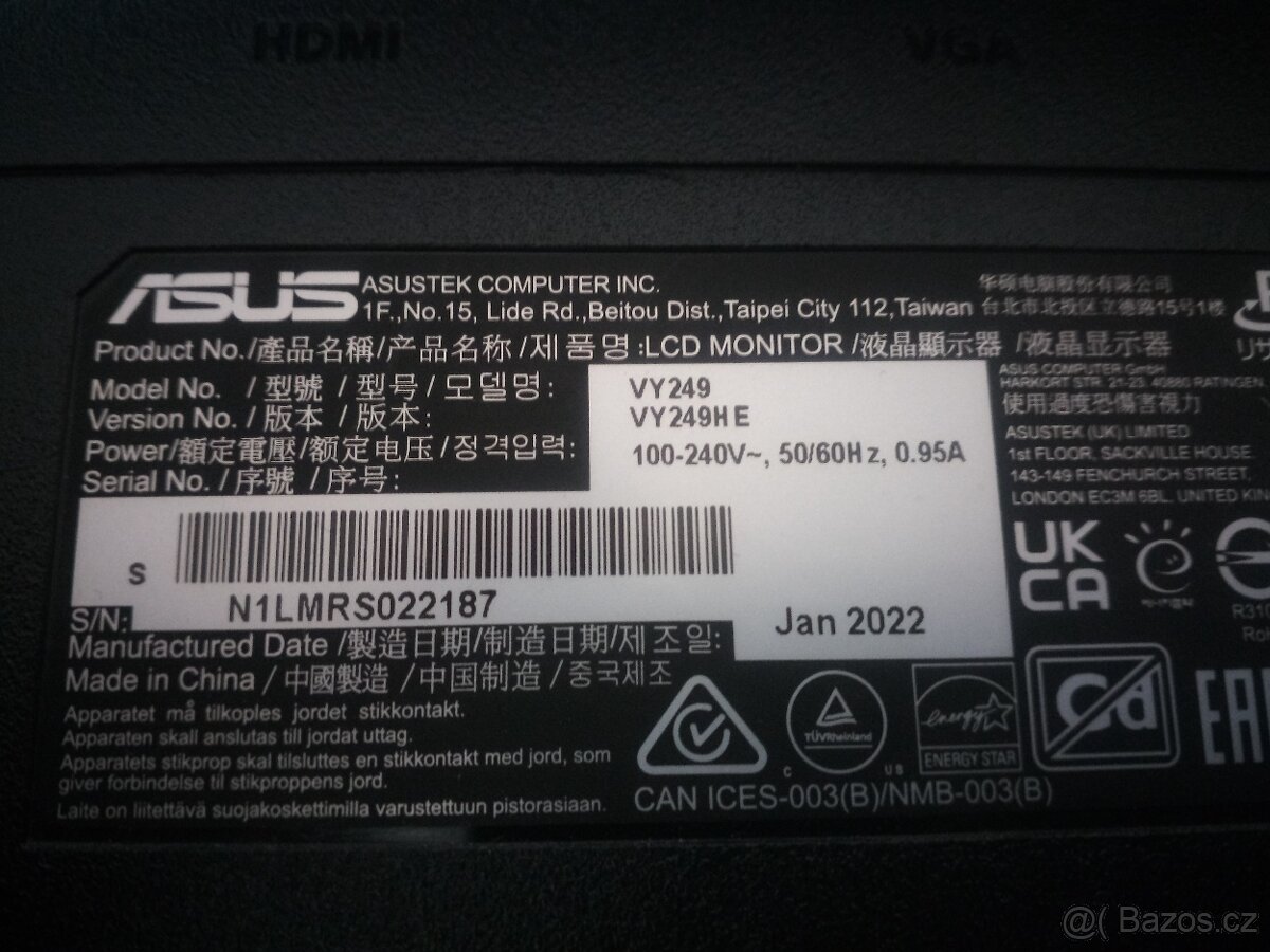 Asus VY249/HE Řídící jednotka monitor
