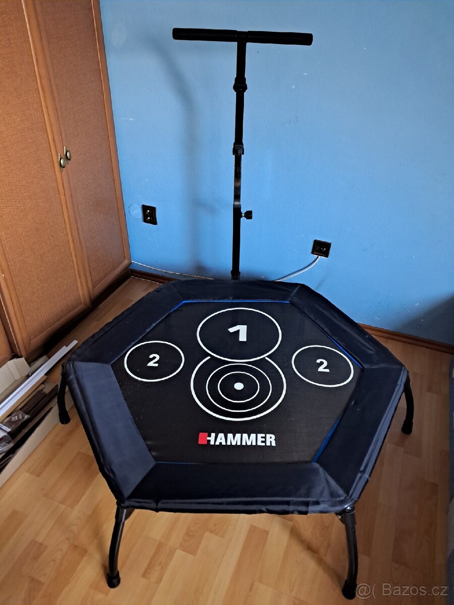 Fitness trampolína s madlem, nosnost 130 kg