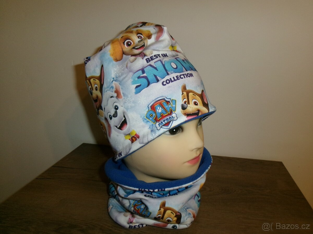 Nový zimní set čepice s nákrčníkem Patrola