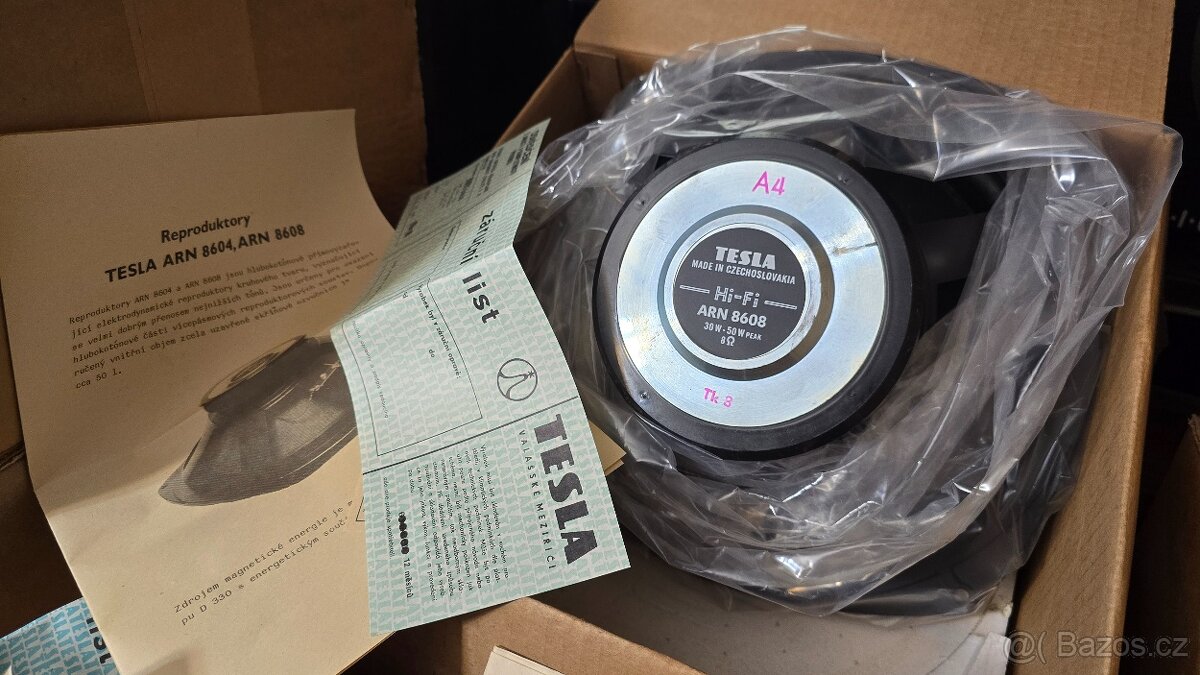 TESLA ARN 8608, ARZ 4608, ARV 3608 nepoužité reproduktory
