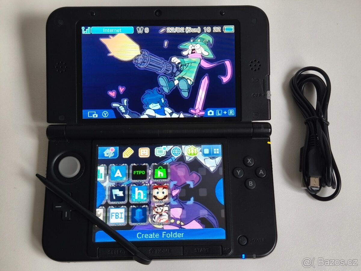 Nintendo 3DS XL (LL) Black + homebrew hack a 64GB karta