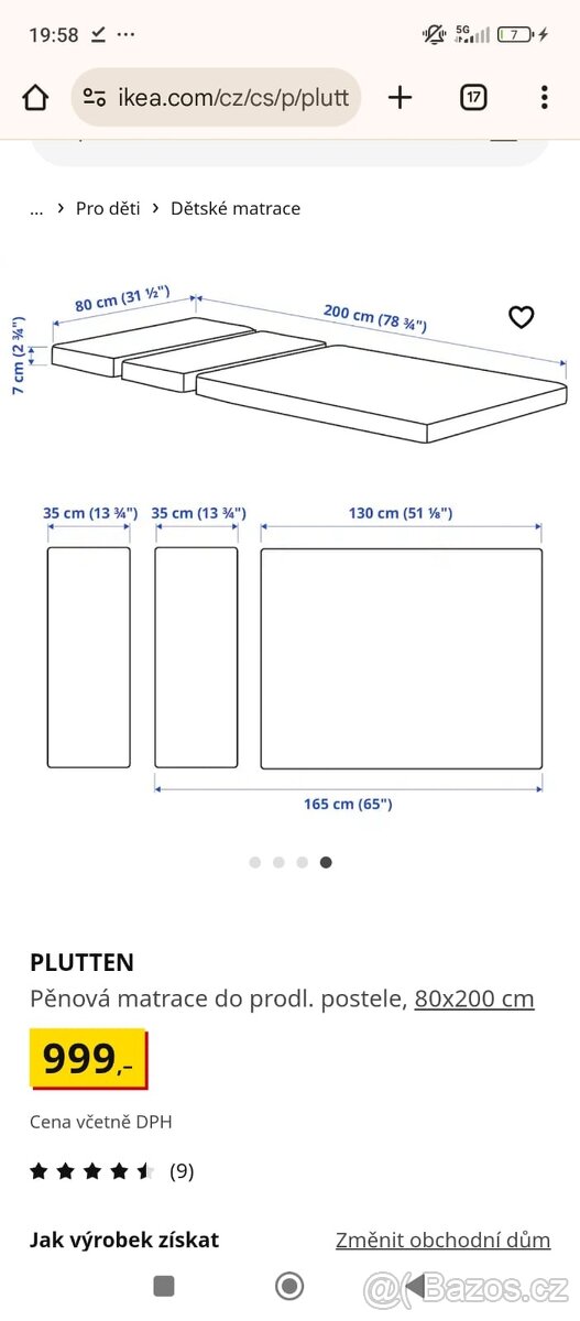 IKEA SLAKT rostoucí postel
