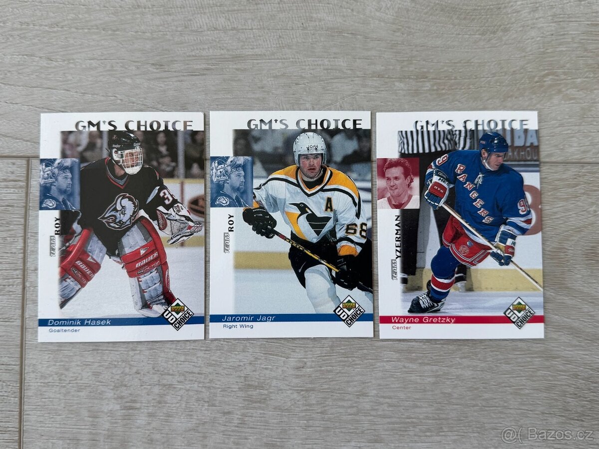 Hokejové karty Jágr, Hašek, Gretzky