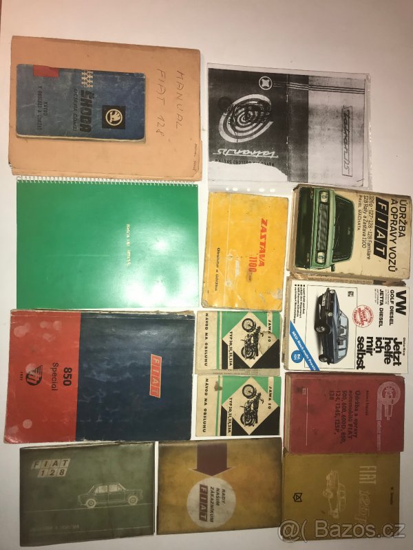 manuály na Fiat 128SC,124SC,128,850speciál,125p,VWgolf