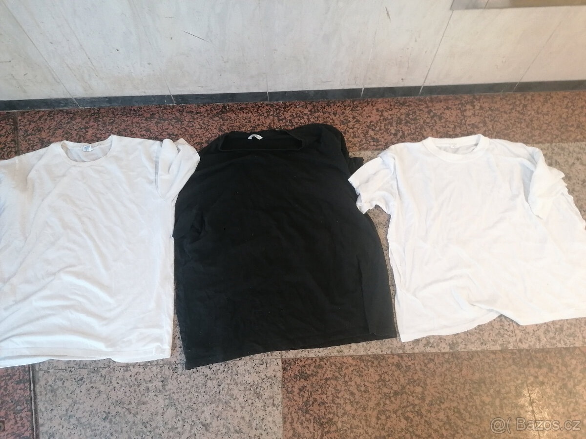 trika černá a bílá vel. xxl zn. Basic tričko c&a triko bloss