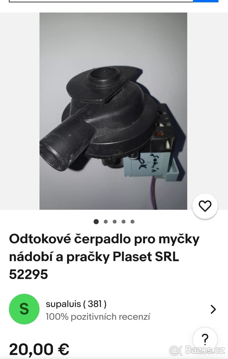 Vypouštěcí čerpadlo z myčky