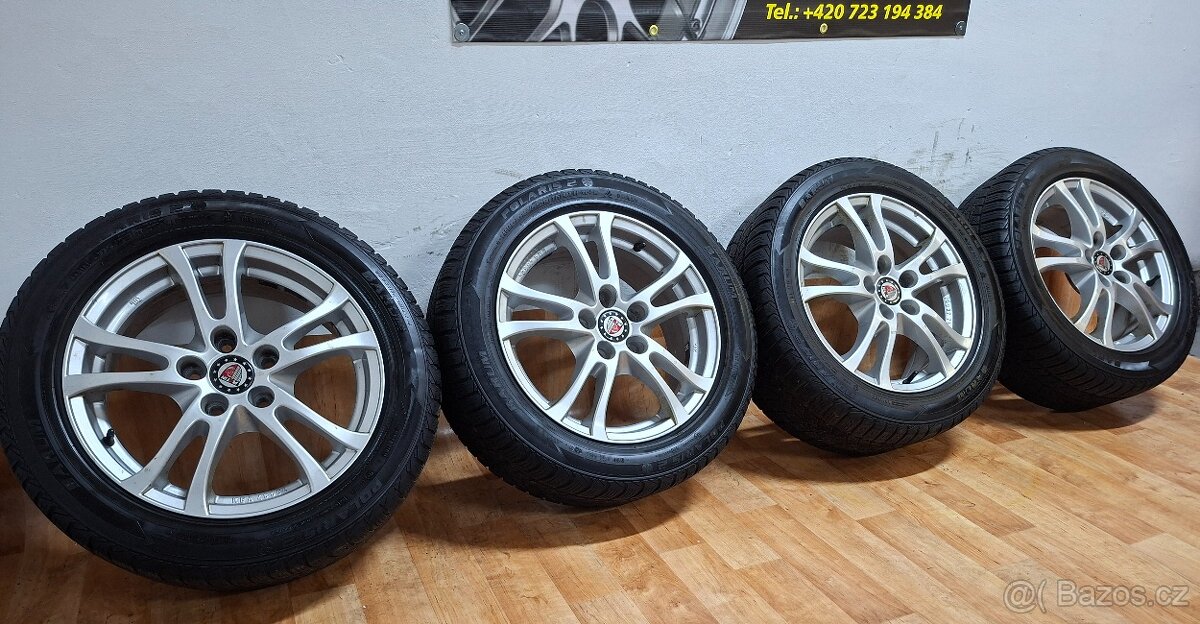 Alu kola R16 5x112 Anzio + zimní pneu 205/55/16 Barum