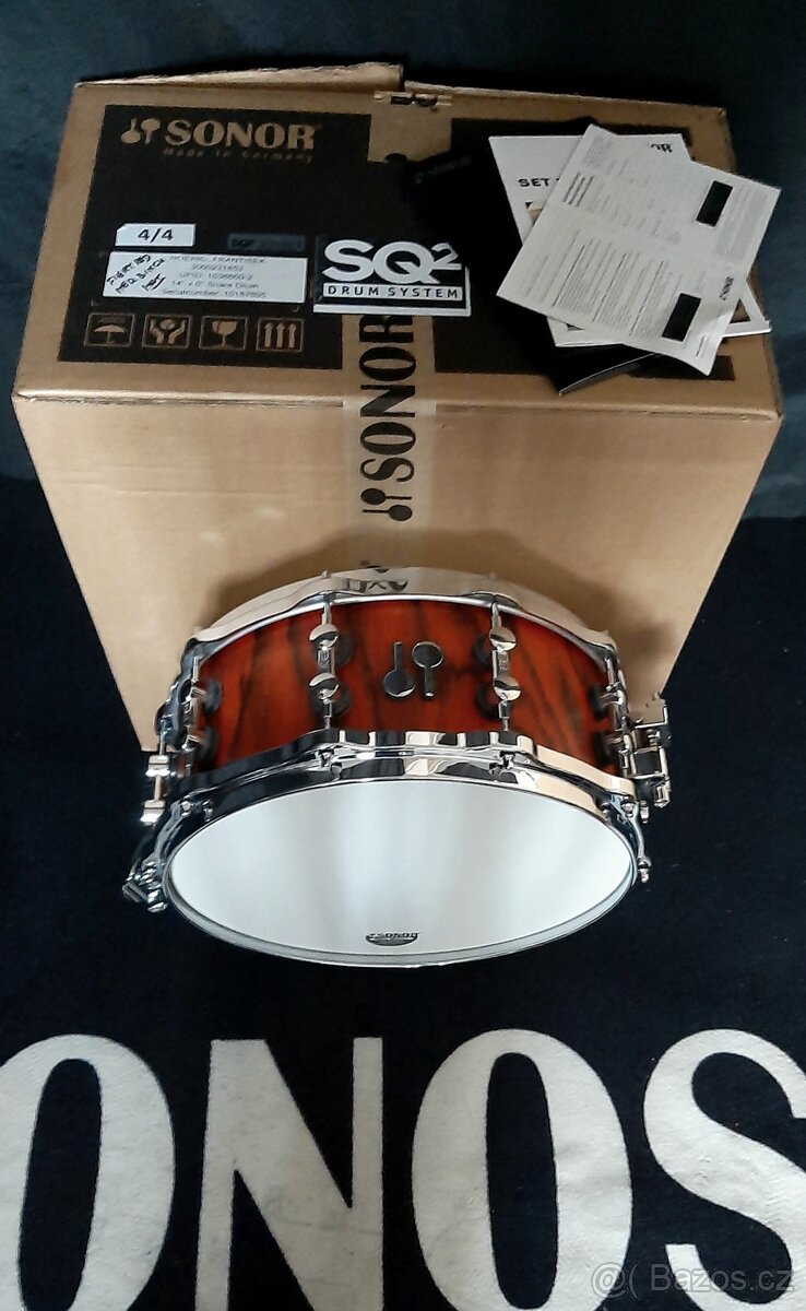 Prodám nový snare Sonor SQ2 Birch- 14x6" Fiery red