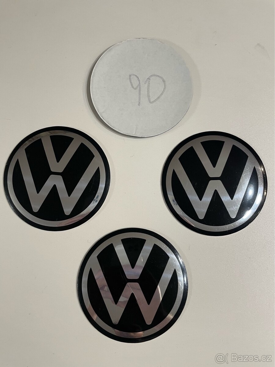 Středové pokličky / samolepky alu kola VW NEW 90 mm