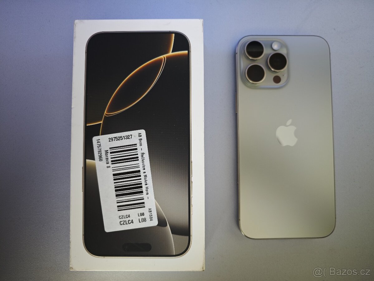 Apple iPhone 16 Pro Max 256GB | Přírodní Titan | Perfektni |