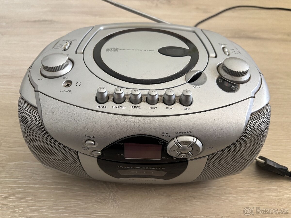 Radiomagnetofon, přenosný CD přehrávač Inspira IN-209