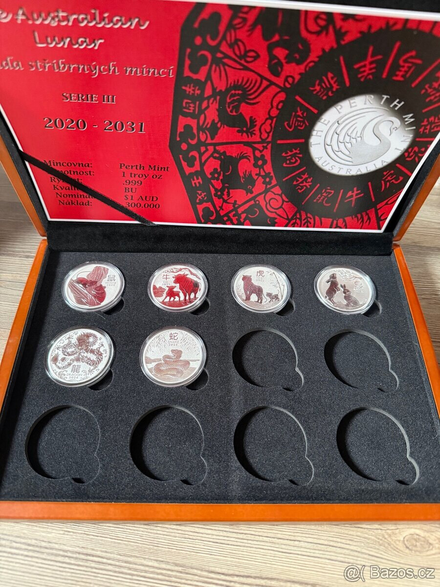 komletní serie Lunární kalendář 3 Lunar 3 6x 1oz v etui