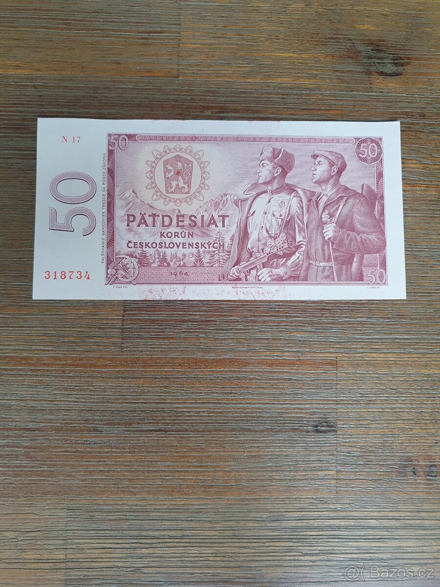 Bankovka 50 Kčs UNC