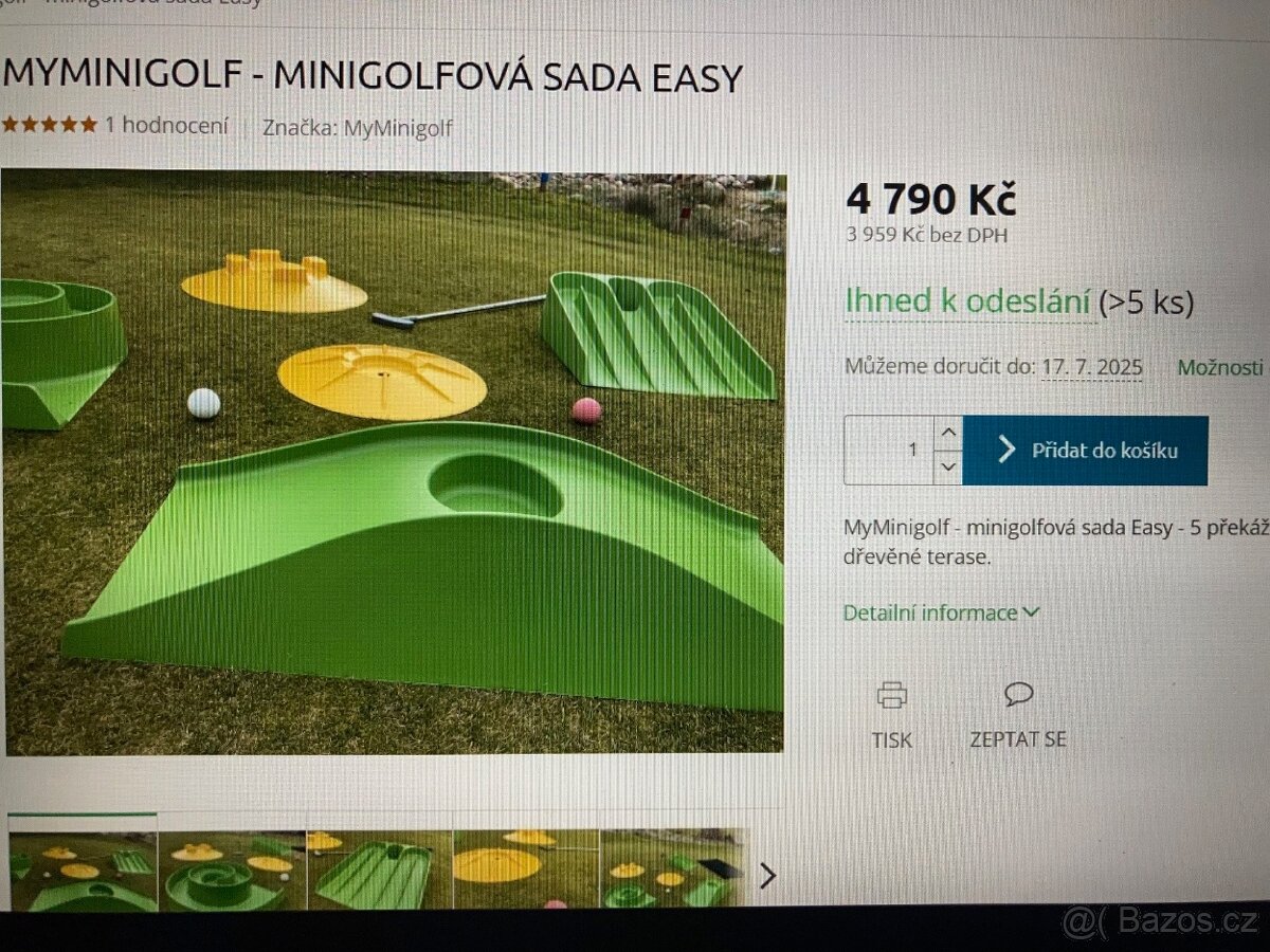 Prodám mobilní sady profi minigolfu EASY a BASIC