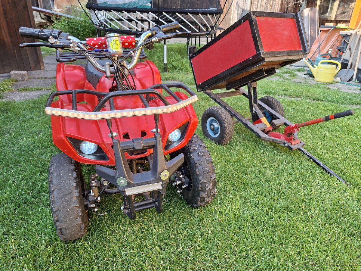 Dětská elektrická čtyřkolka 800W motor + výklopná vlečka.