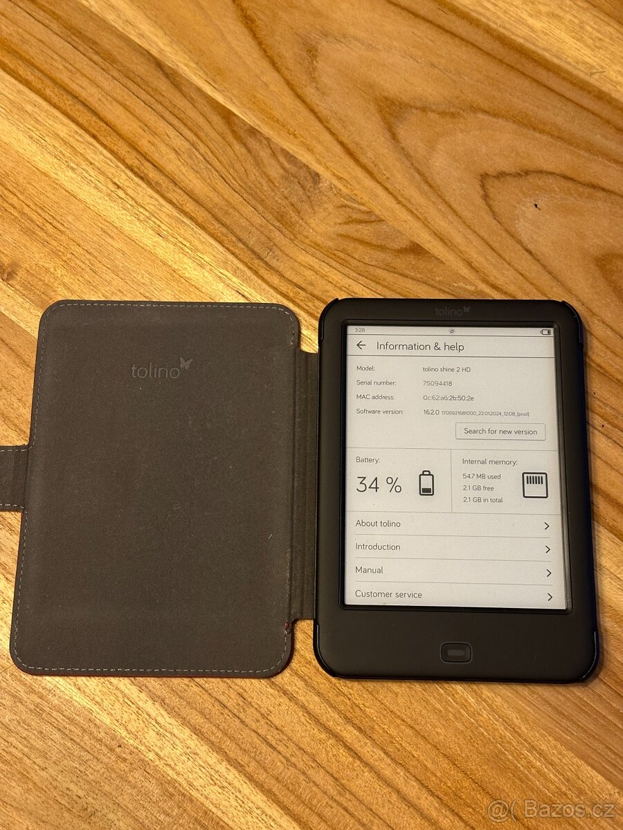 Čtečka knih Tolino Shine 2 HD 2GB černá WiFi + obal