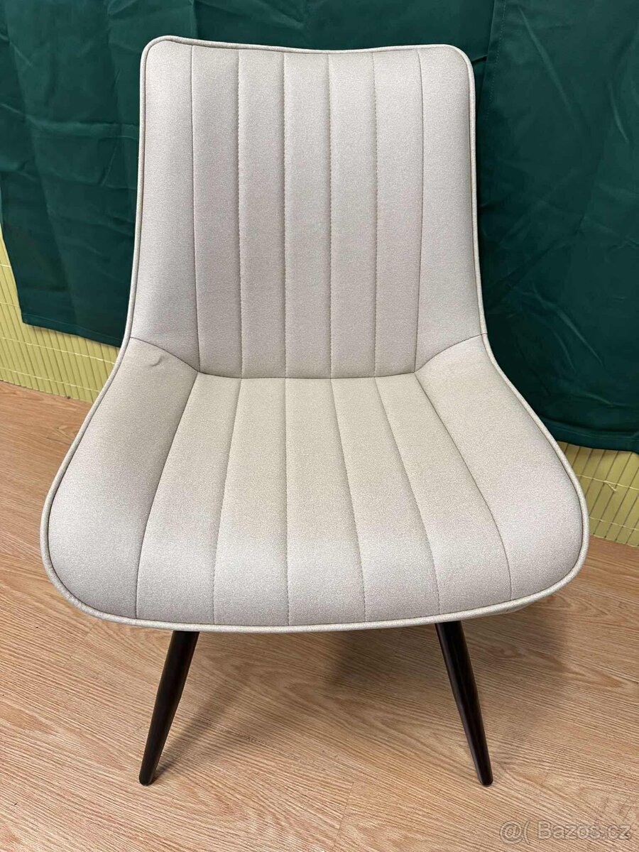 Moderní čalouněné židle – sada 4 ks, béžová barva