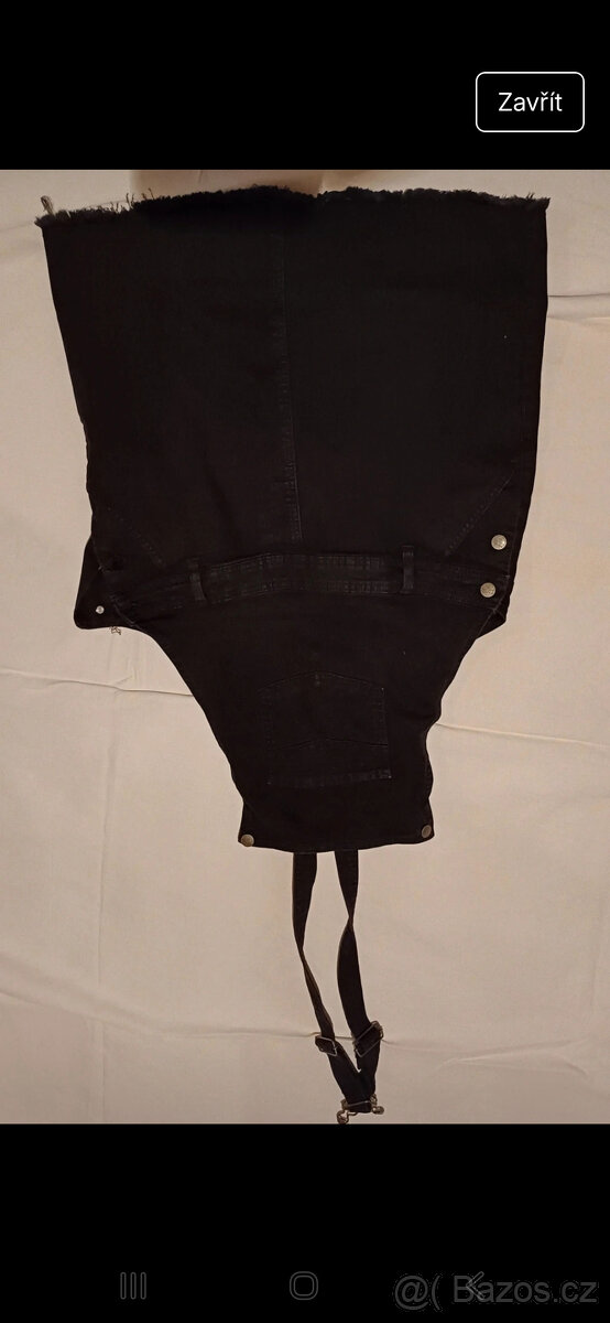 Sukně s laclem černá riflová