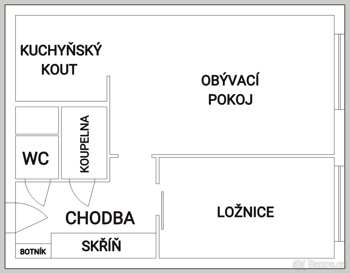 Pronájem kompletně vybaveného bytu 2+kk