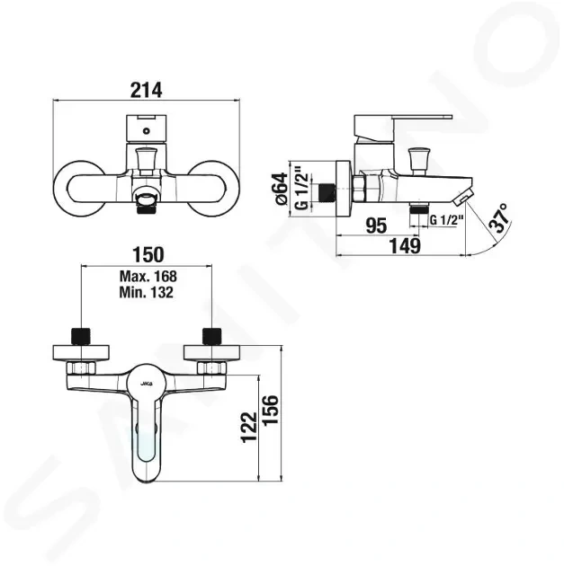 nástěnná vanová + umyvadlová baterie - JIKA