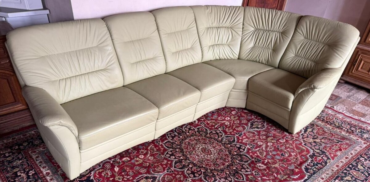 Kožená rohová sedací souprava,6359