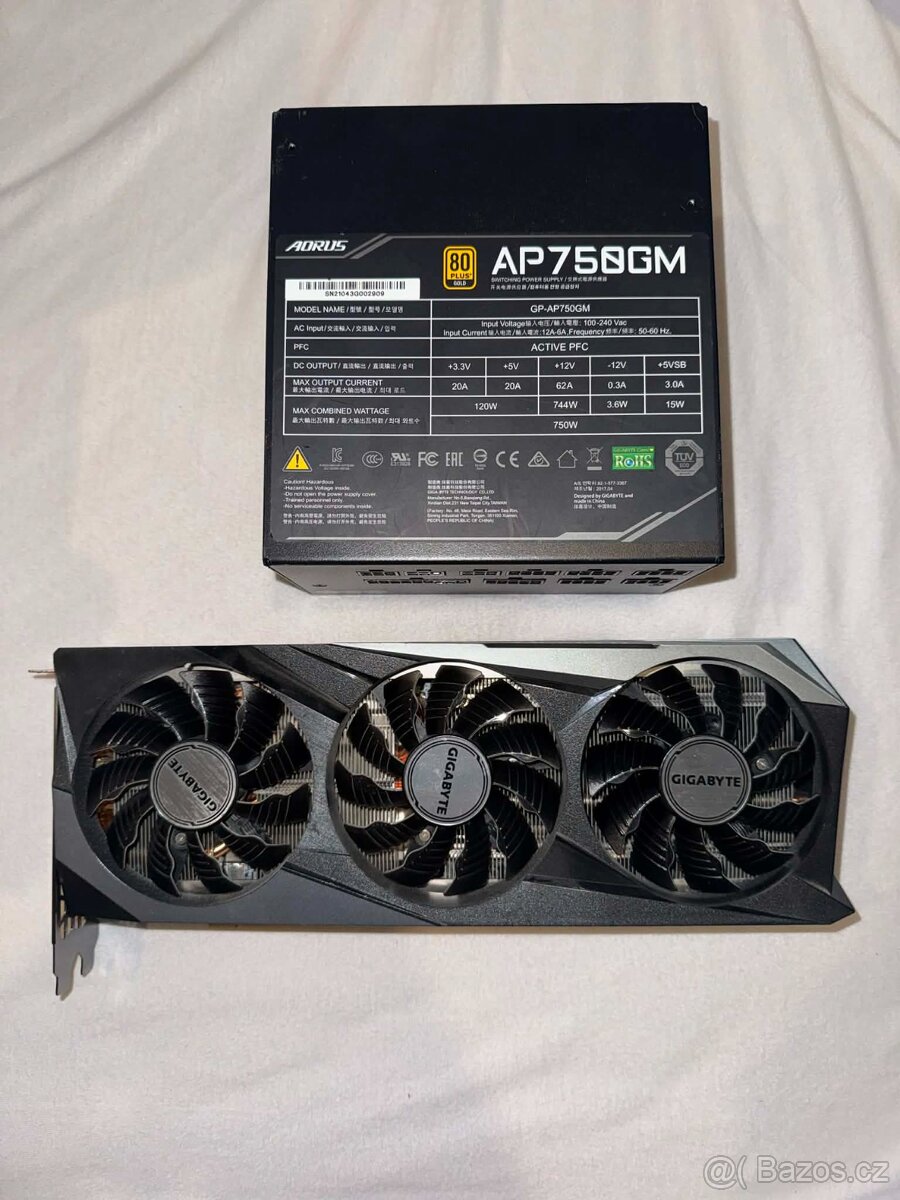 GIGABYTE GeForce RTX 3070 GAMING OC 8 + GIGABYTE AORUS P750W