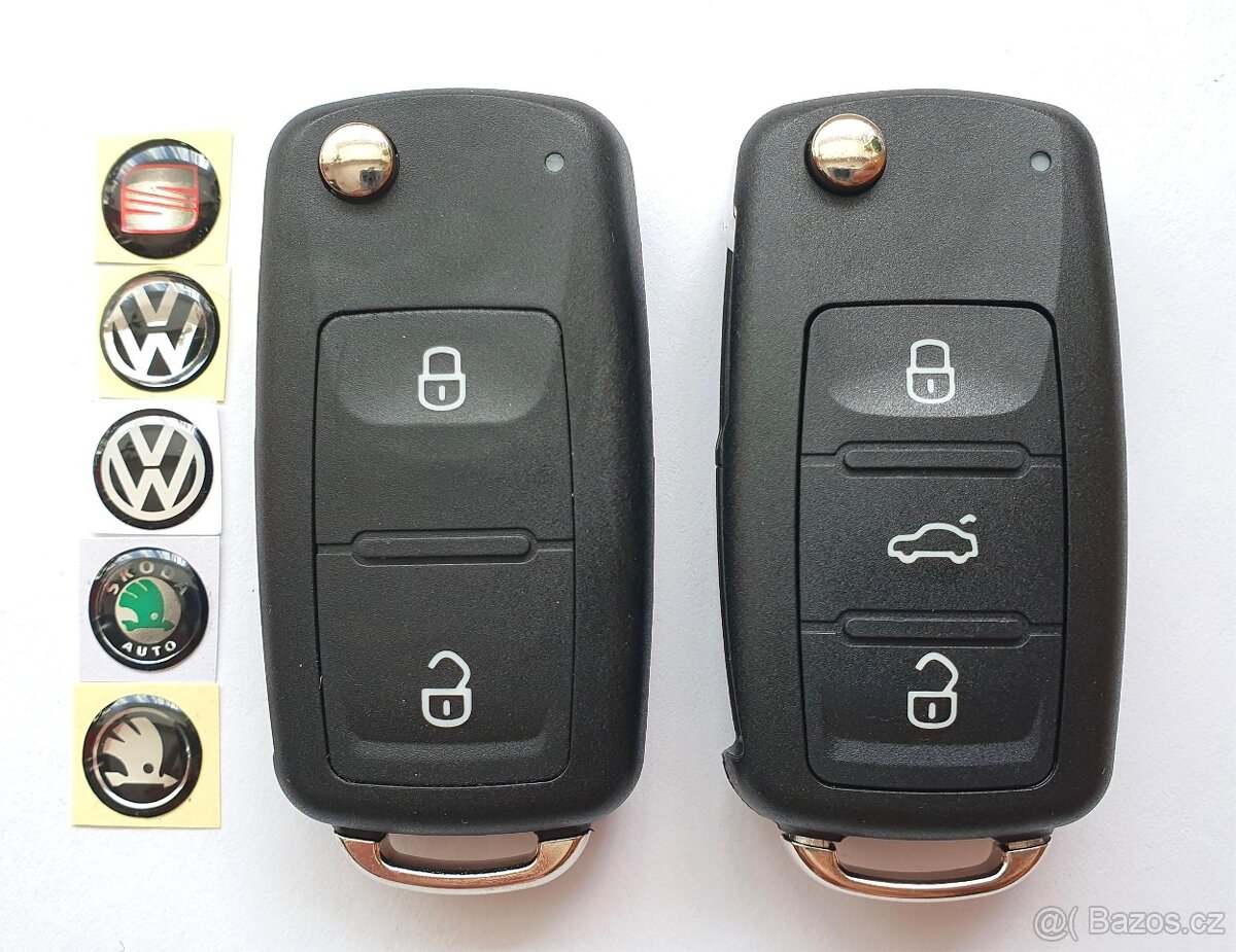 Klíč Škoda Vw Seat Audi 2 / 3 tlačítka.