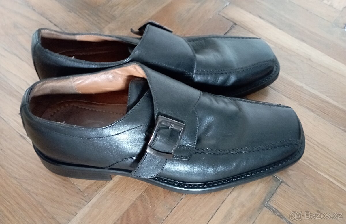 Pánské kožené společenské černé polobotky / boty Baťa