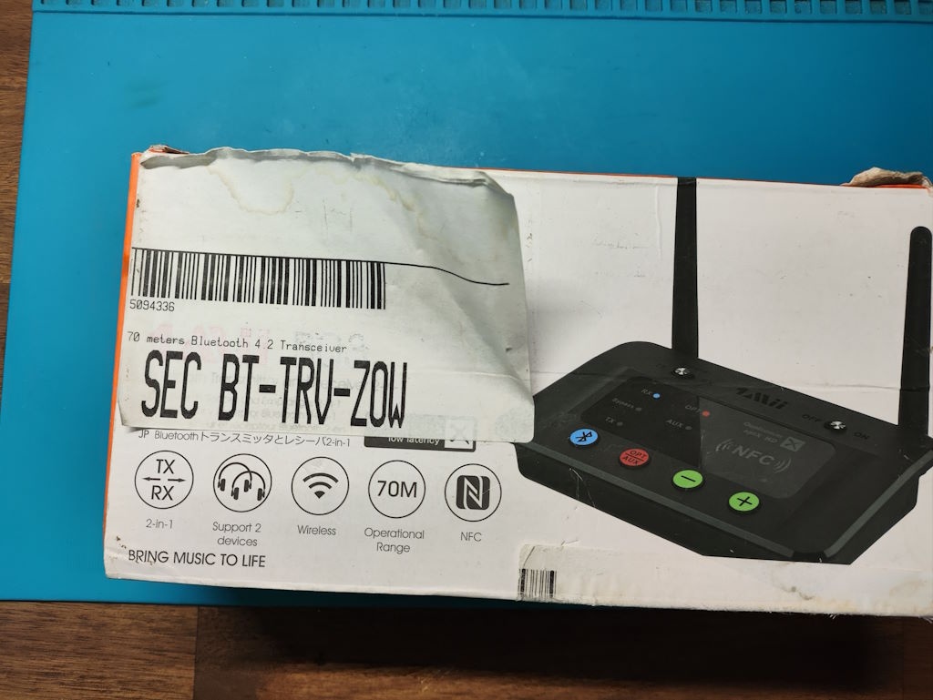 1Mii B03 Bluetooth 4.2 vysílač / přijímač (TX/RX) aptX LL