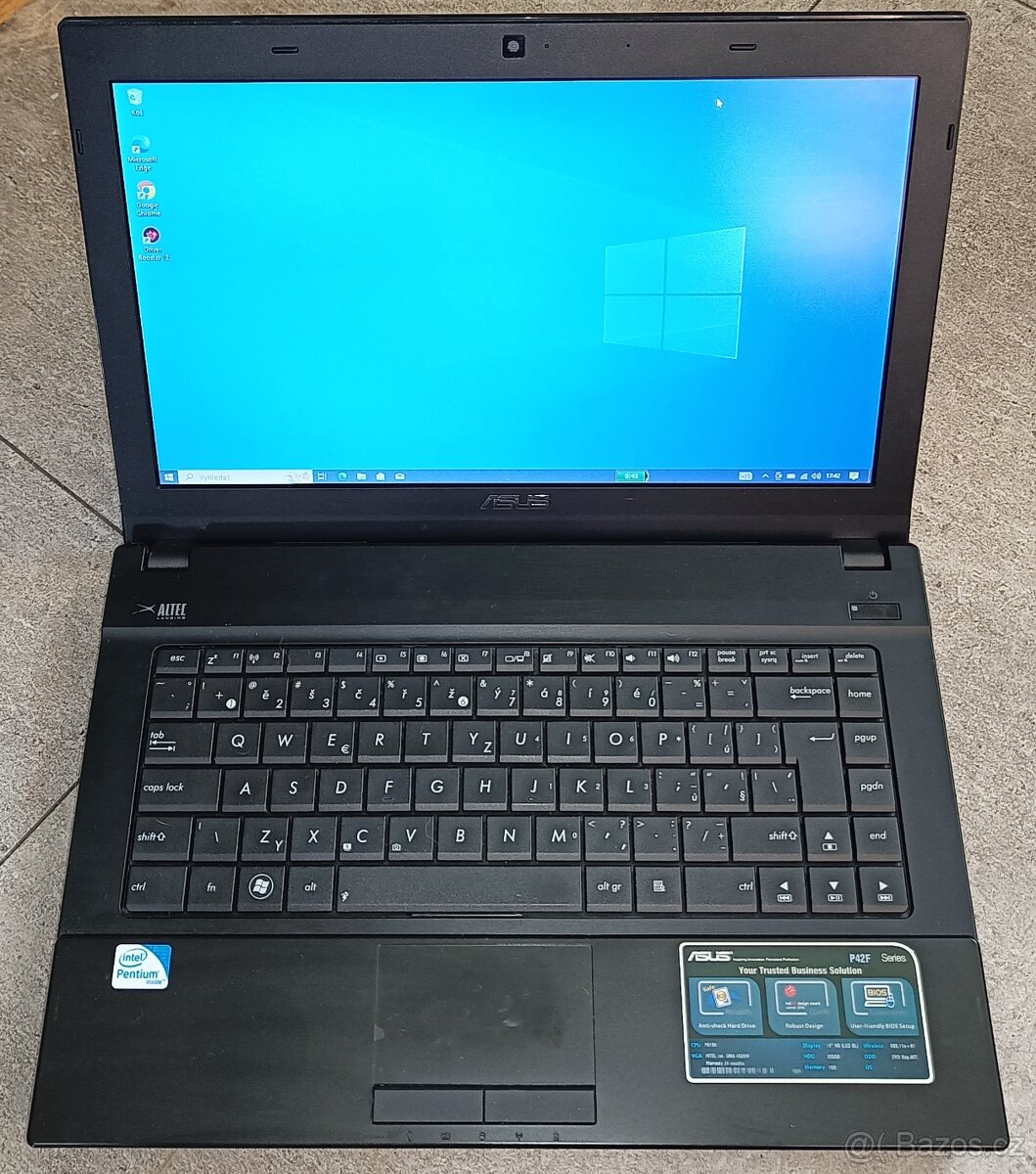 Asus P42F,CPU P6100,WIN 10,HDD 320GB,RAM 4GB,14 palců