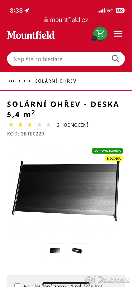 Solární ohřev + Stojan