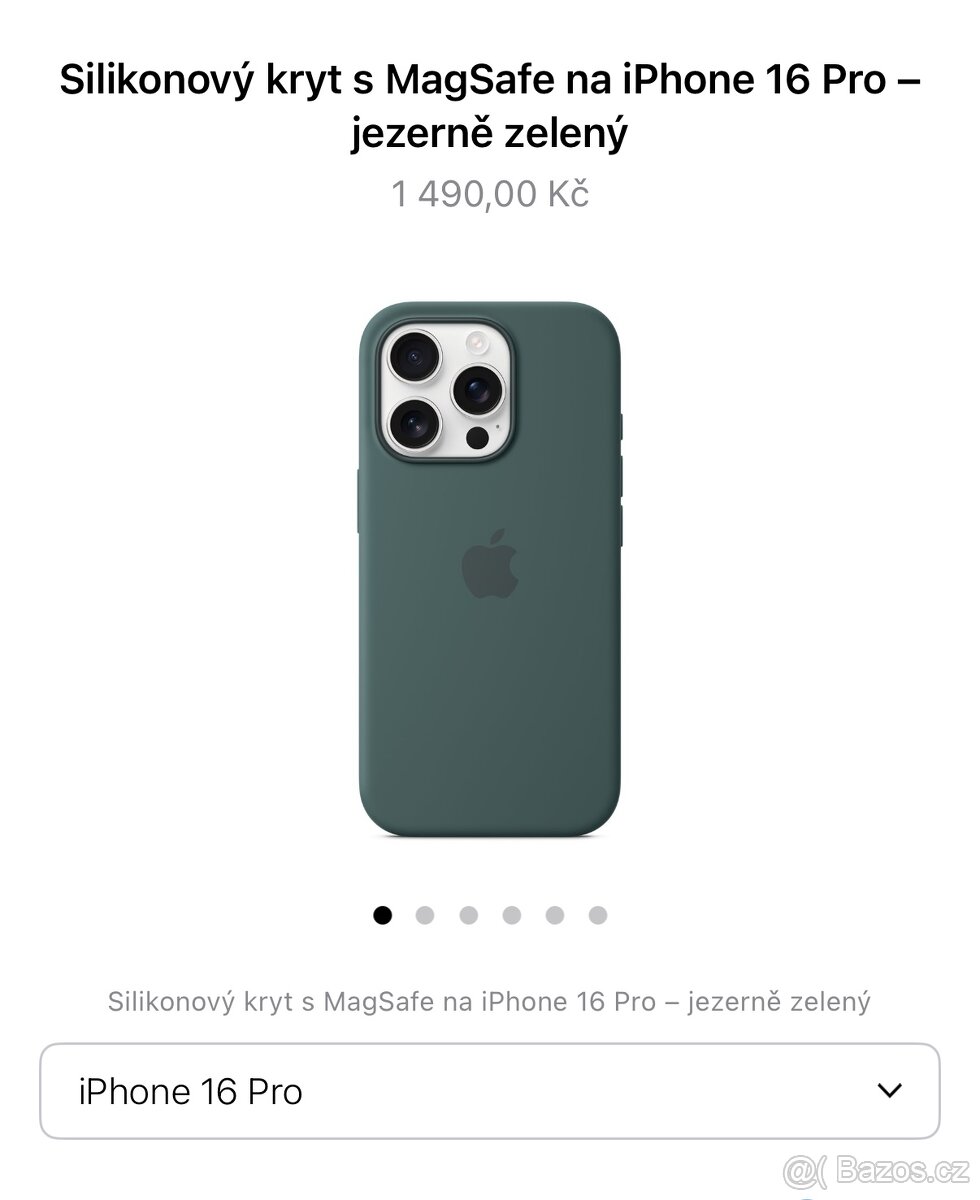 Silikonový kryt s MagSafe na iPhone 16 Pro - jezerně zelený
