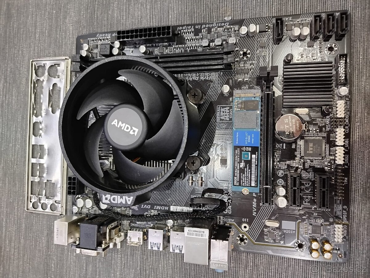 Základní deska AM4 GA-A320M-S2H V2 + Ryzen 5 2400G