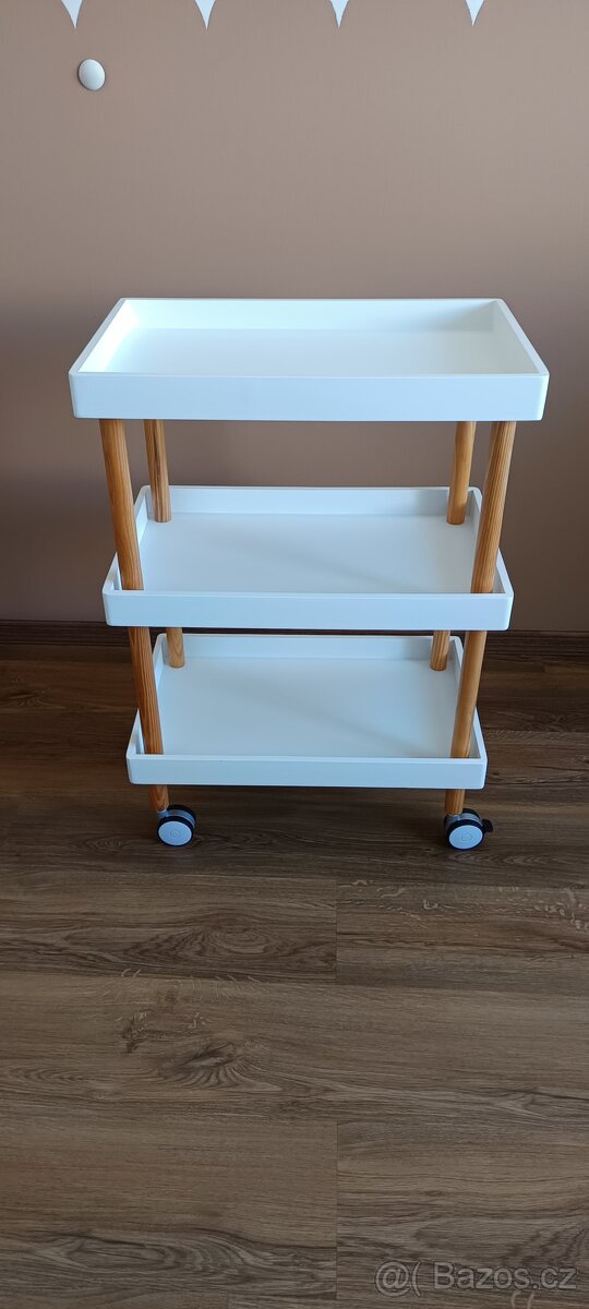 SERVÍROVACÍ VOZÍK, přírodní barvy, bílá, barvy buku