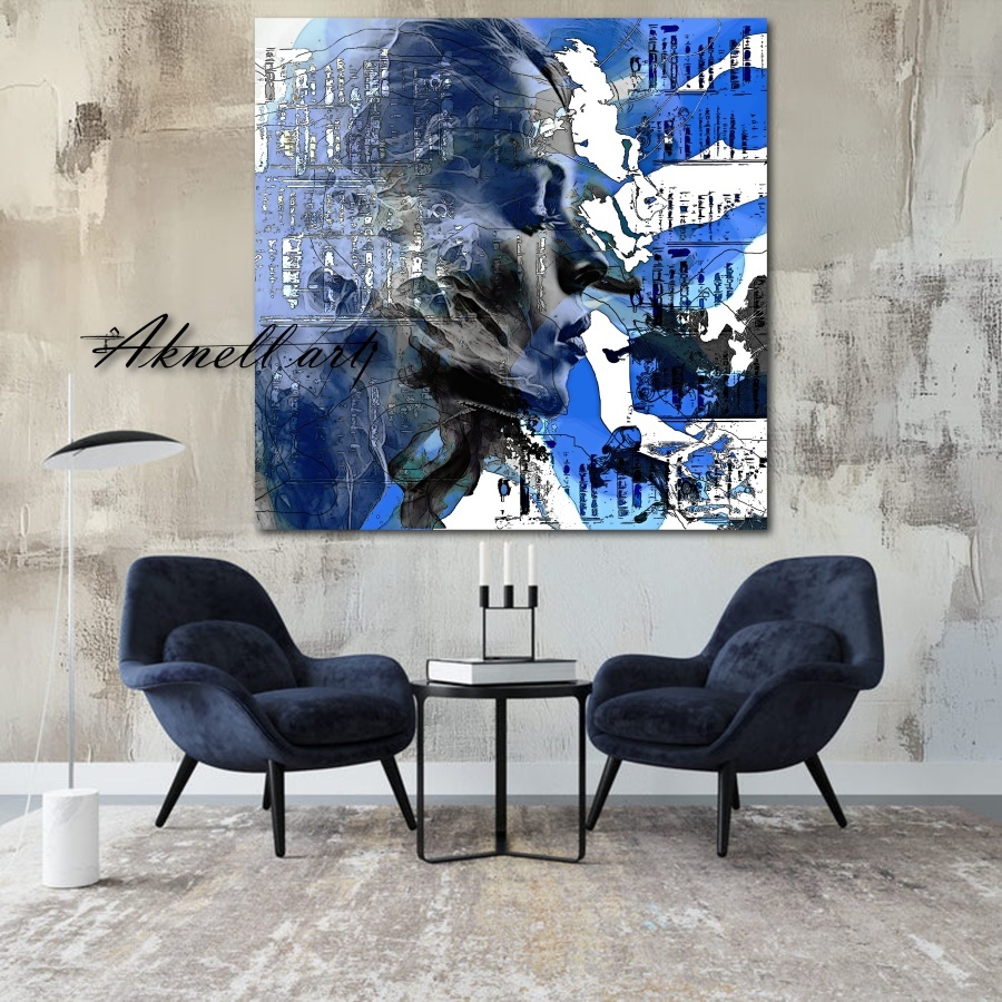 Abstraktní originální obraz - 80 x 80 cm -Plynutí