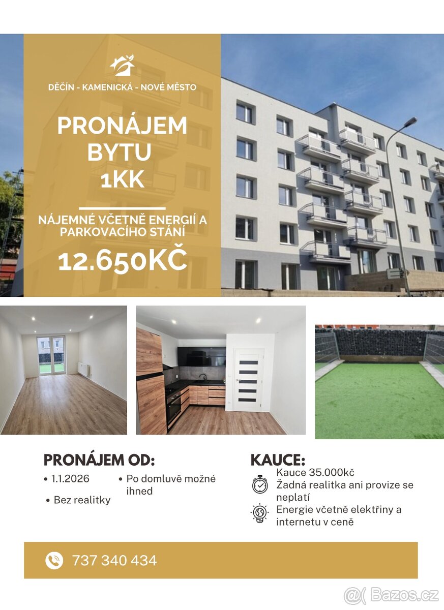 Pronájem bytu 1kk Děčín Kamenická