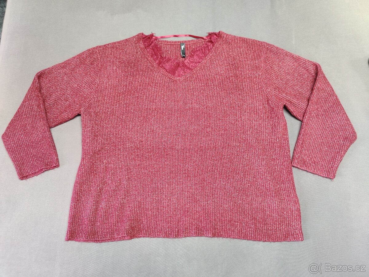 Dámský svetřík červený vel. 54 / 56 maxi blue svetr