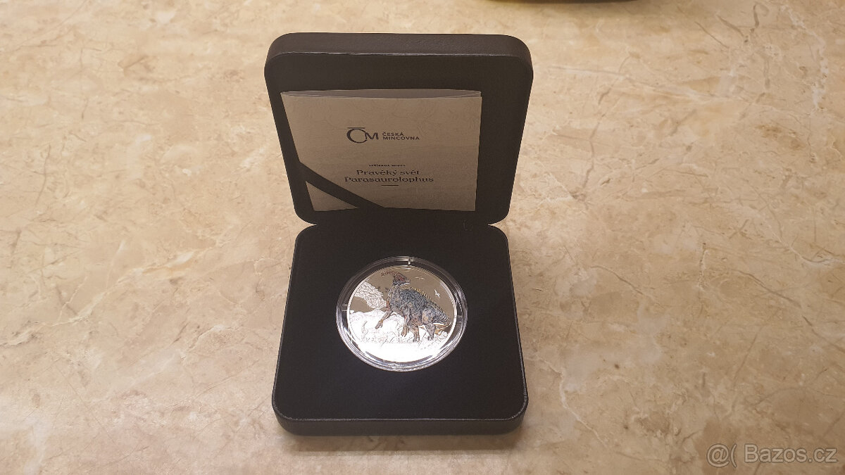 PARASAUROLOPHUS - stříbrná mince Pravěký svět