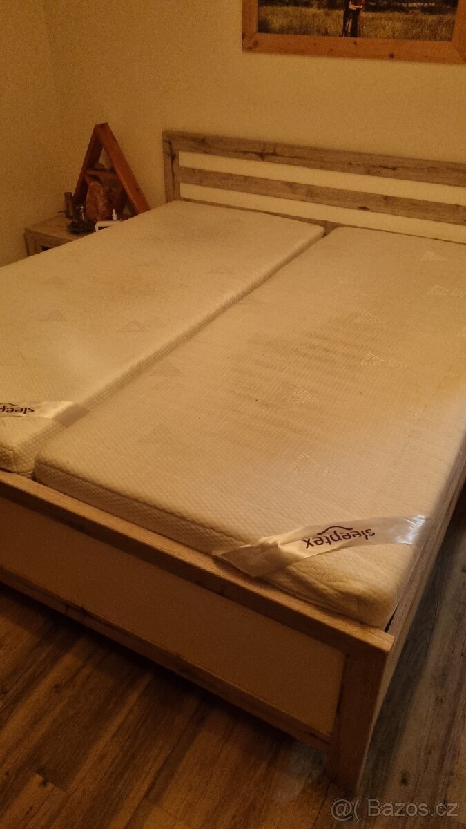 2x matrace 90x200 + topper 180x200