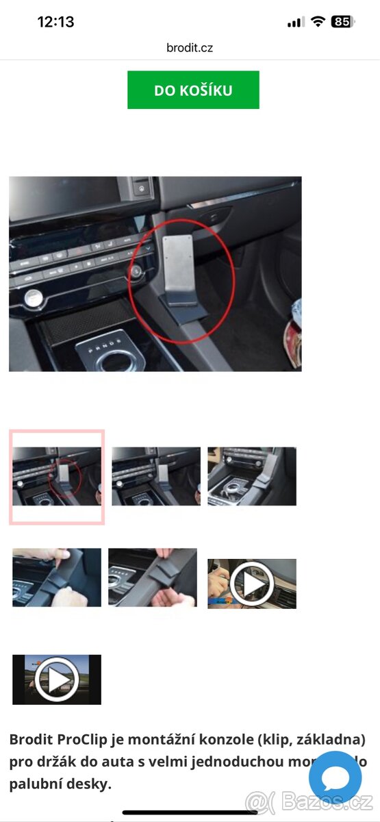 Konzole Brodit na držák mobilu Jaguar F-pace
