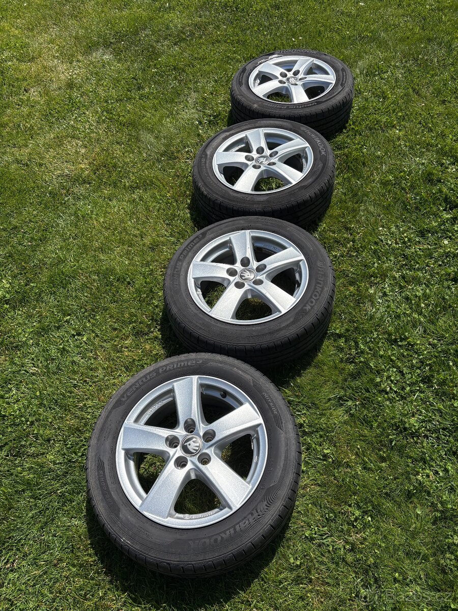 4x alu disky 5x100 + letní pneu 185/60 R15
