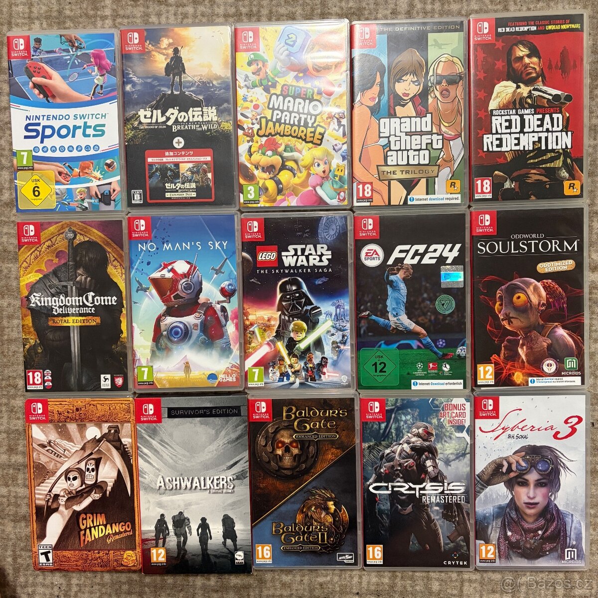 Nintendo Switch Hry Witcher, Mario, Zelda, Minecraft a další