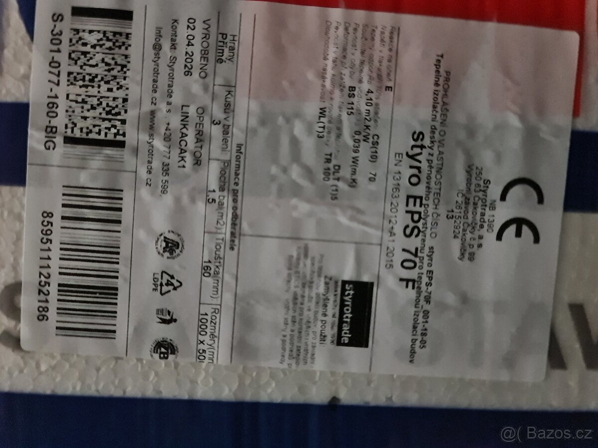Polystyren 16cm bílý